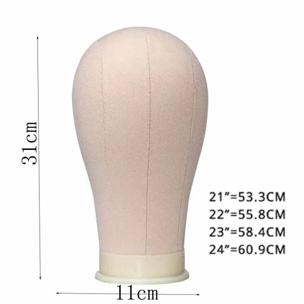 Cabeça de peruca de bloco de lona, tripé de peruca com cabeça, cabeça de manequim para perucas, Manikin Head Block para perucas que exibem exibição