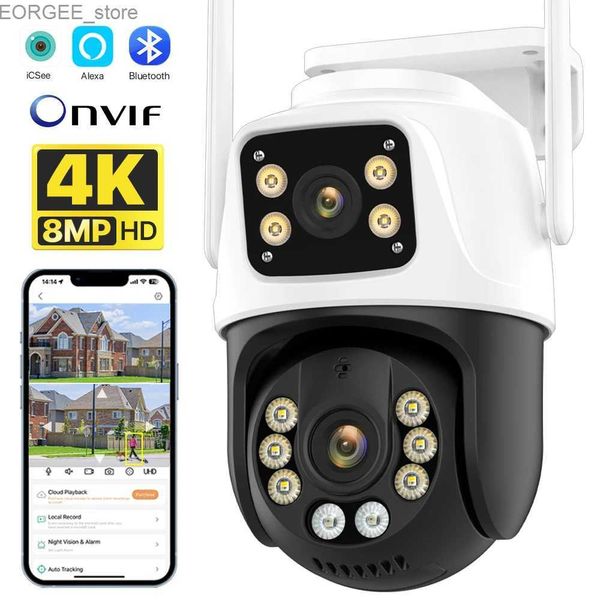 Andere CCTV -Kameras WiFi IP -Kamera 4K 8MP Dual Lens Security CCTV -Kamera 4MP HD Dual Screen PTZ Camera Outdoor AI Auto Tracking Überwachung ICSEE Y240403