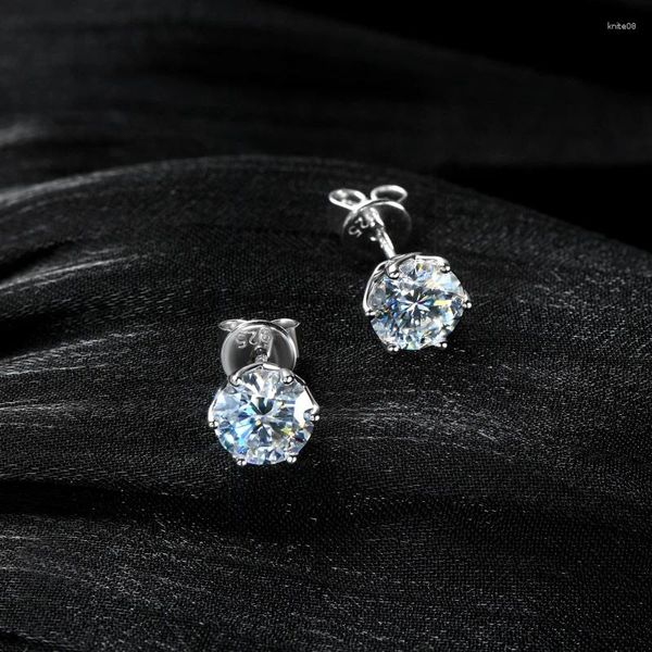 Brincos de parafuso prisioneiro premium real d cor moissanite diamante 925 prata esterlina para mulheres homens piercing orelha empurrar para trás jóias