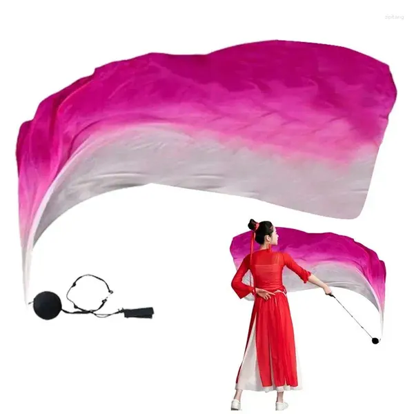 Sciarpa di seta bandanas con palla colorata bandiera a bandiera Streamer Dance di danza del ventre Fase 200x80 cm Colore personalizzato