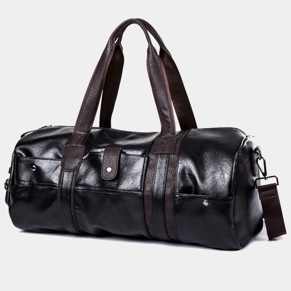 Outfit Pu Leder Sport Gym Tasche Männer für Yoga Weiche Schwarz Sport Fiess Tasche Männliche Schulter Reise Lage Tasche handtasche Wochenende Täglichen