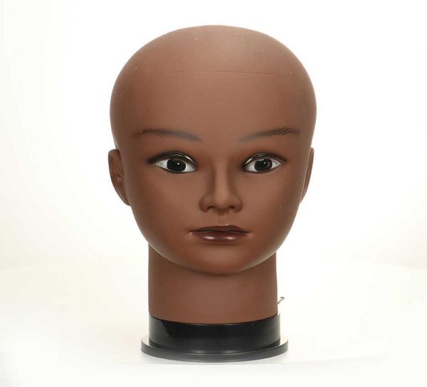 Ruilong Bald Mannequin Kopf mit Standhalter Kosmetikpraxis afrikanischer Training Manikin Kopf für Friseur Perücken machen 21108059346