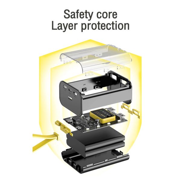 18650 Batterie -Ladekoffer Cool 5V 2A DIY Power Bank Box Schnellladekoffer mit Nachtlast -Lade -Power Bank -Hülle