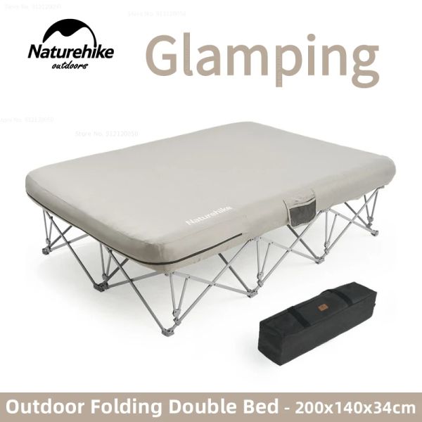 Arredamento Naturehike Nuovo letto matrimoniale pieghevole per esterni per tenda da campeggio Letto gonfiabile portatile Doppio ampio letto da campeggio per escursionismo in campeggio