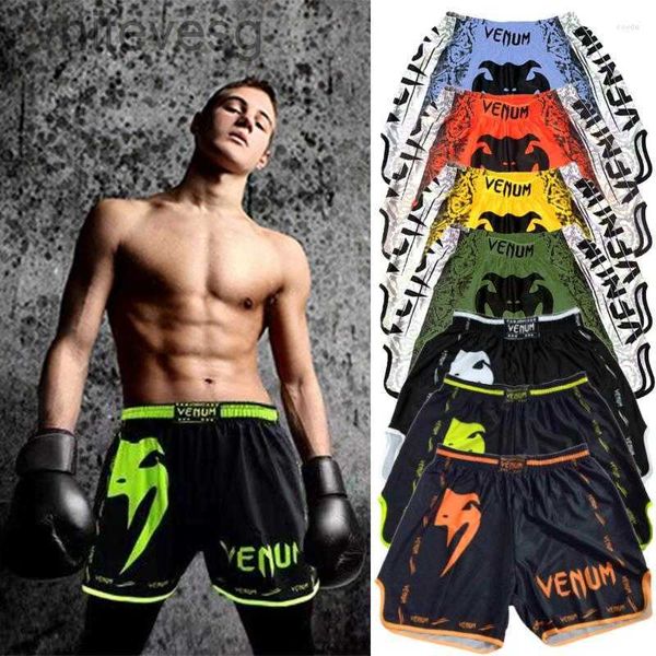 Mens Şort Eğitimi Muay Thai Fighting Fitness Fitness Combat Sports Pantolon Baskılı Boks Giyim