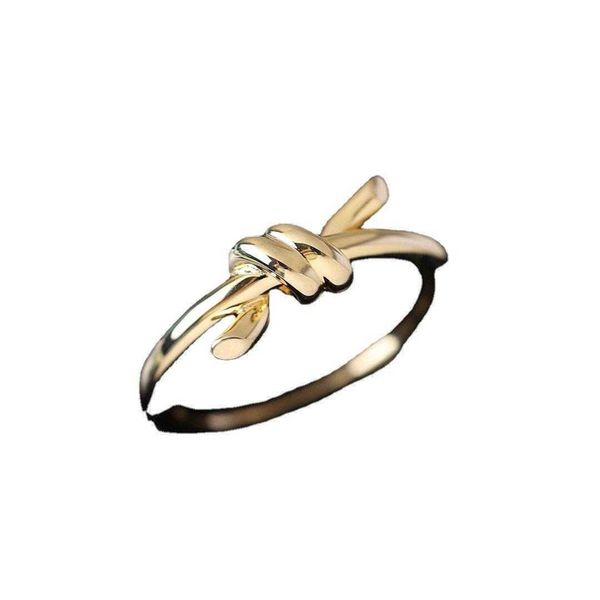 Marca de designer v nó de ouro em bruto diamante ring completo anel de alta qualidade t fine semi guiling o mesmo com logotipo