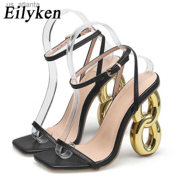 Отсуть обувь новая мода Peep Toe Sandals Sexy Design Fretwork High Heels Gucle Bugle Besse Best Nightclub Party Pamps H240403Y462