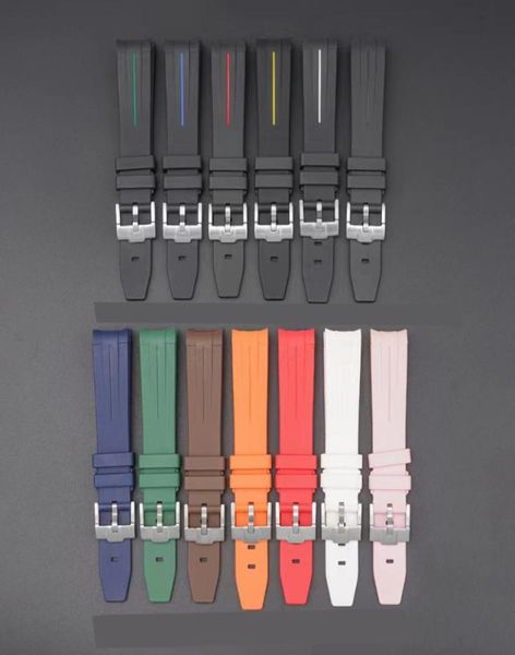 Moon Watch Bands gebogenes Ende Gummi -Uhr -Armband Neue 20 -mm -Konstellation Männer Frauen wasserdichte Sportuhr Band für MEN1802517