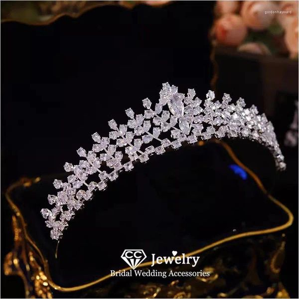 Clip per capelli corone per le donne Accessori per matrimoni Impegno per il fidanzamento Abito da sposa Abito da sposa Fef Fefing Teste Triara di Crystal YQ252