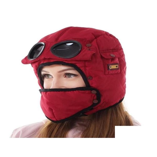 Berretti inverno tappi per ciclismo invernale cappello da bici in pile calda p earflap esterno sport snowboard da sci clava che esegue il cofano casco drop de ottkq