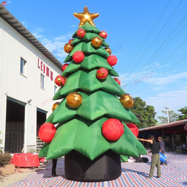Transporte aéreo gratuito Atividades ao ar livre de Natal Publicidade de 10mh (33 pés) com balão de ar de árvore de Natal inflável gigante de soprador à venda