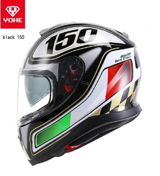 2018 lentes duplas YOHE Full Face capacete de motocicleta YH976 Capacetes de moto de cobertura completa feitos de ABS e lente de viseira de PC têm 5 tipos6456739