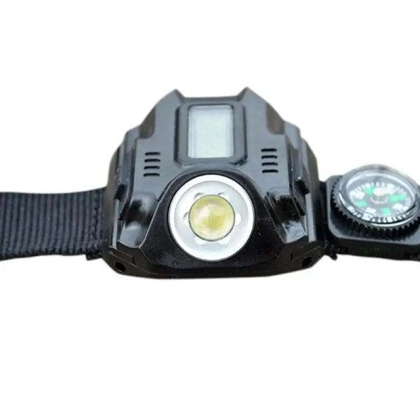 Ferramentas LED Tactical Display Recarregável Relógio de pulso Torch de lanterna