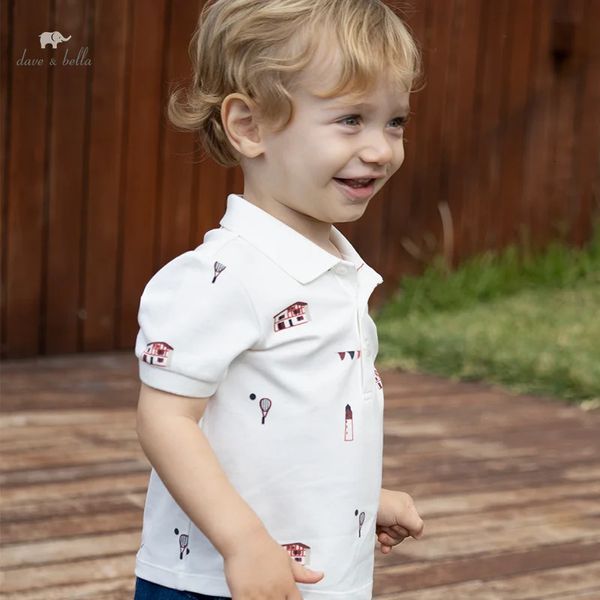 Дейв Белла Детская футболка детская одежда мальчики с коротким рукавом. Случайный хлопок летняя модная поло в топ DB2235118 240403