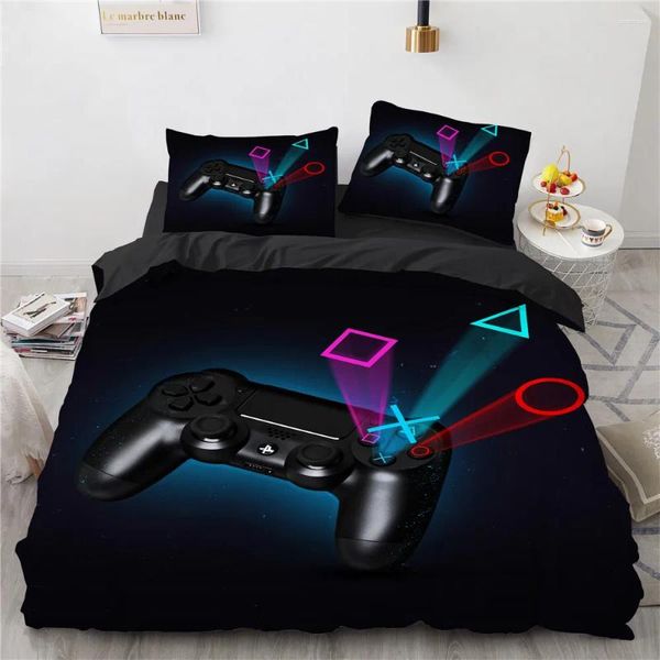 Bettwäsche -Sets Teen Boy Set Dropship 3D Print Play Games Symbol Jungen Quilt Cover in voller Größe Duvetcover2PCS Kissenbezug Polyester