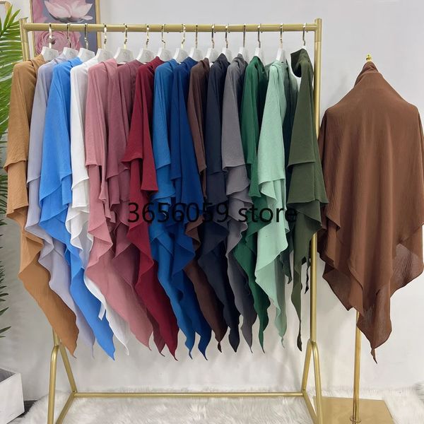 Türbeler İki Katmanlı Khimar Müslüman Kadın Headcover başörtüsü Niqab Dubai Türk İslam Giyim Ramazan Eid Headdress240403