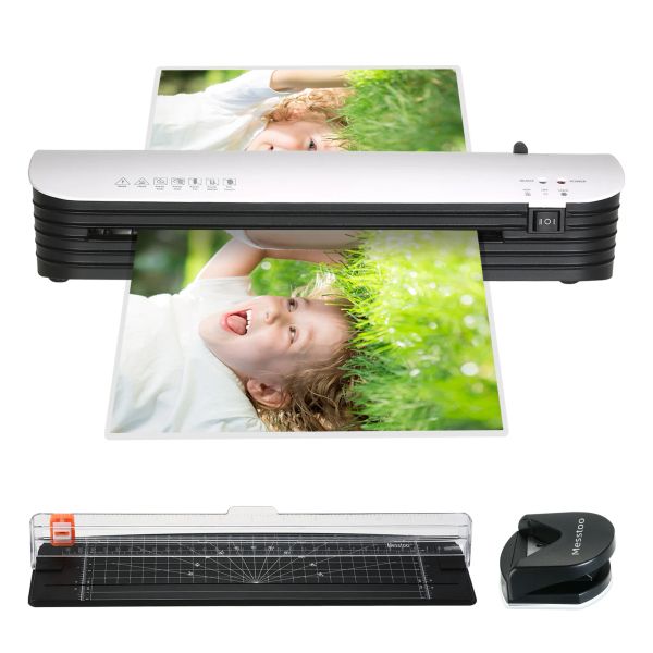 Laminador Aibecy SL299 Hot e Cold Laminator Machine Paper Cutter Rounder para A4 Documento Foto Plástico Filme Laminador