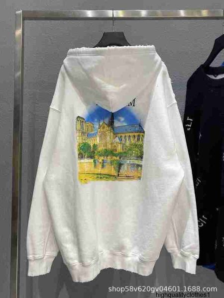 Designer High versione B Castle Fleece Feece Hoodie Paris Hole Fashion Ins Brand Brand Brand Style e Women's Style K5B0