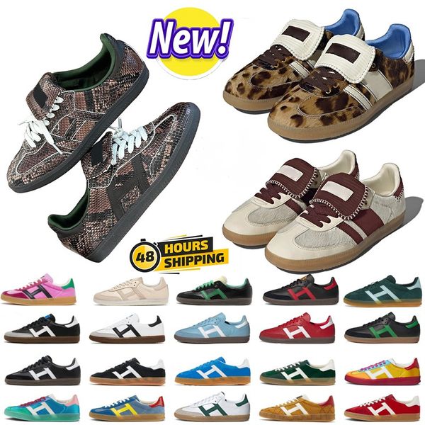 Python designer scarpe casual spezial 00s tempestata pacak dark pony verde ory blu chiaro di seta in seta rosa rosa fusione bianca gum nera Scarpe bonner leopardo nylon