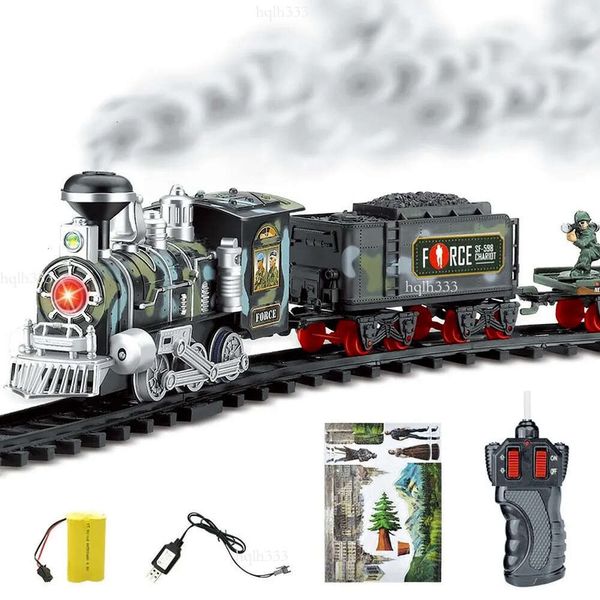 Elektrikli Elektrik/RC Track RC Steam Tren Simülasyon Modeli Uzaktan Kumanda Taşıma Araç Şarj Edilebilir Set Çocuk Oyuncak 230601