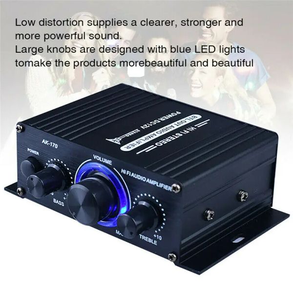Verstärker 400W 12V Home Car HiFi Digital Stereo Audio Power Amplifier Stereo Bass Audio Amp Lautsprecher Klasse D Auto Home Sound Power Amp