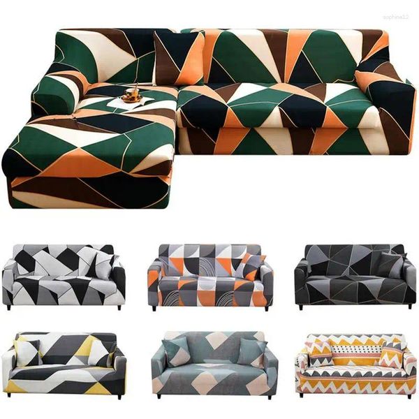 Capas de cadeira Sofá Slipcovers para 3 assentos Cushion Lavagem de sofá impressa com 1 Protetor de mobiliário de fronhas