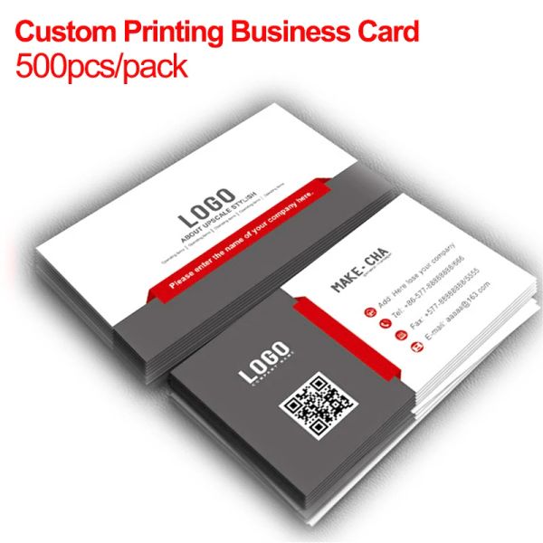 Envelopes 500pcs Impressão personalizada cartão de visita de dupla face 300g Cartões de nome personalizados de papel de alta qualidade Impresso Cartão de agradecimento