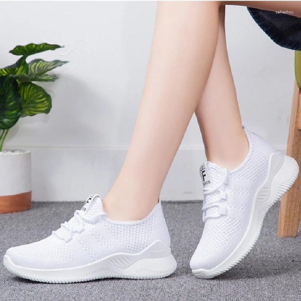 Lässige Schuhe Sommer Frauen Modes atmungsaktives Walking Mesh Flats Mädchen weiße Sneakers Frau 2024 Tenis Feminino Frau