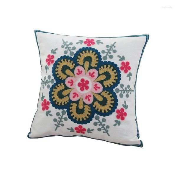 Geometrische Stickkissen -Kissen -Kissen -Vintage -Blumen ethnisch für Sofa -Dekoration Kissen