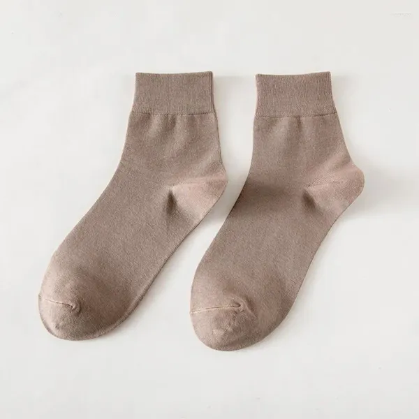 Erkek çorap unisex yüksek esneklik iş sporları için pamuk nefes alabilen kaymaz kayma karşıtı ter-emici orta tüp düz renk