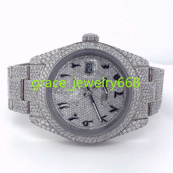 Fabricante indiano vendendo amplamente unissex 3 bar resistente a água resistente a gelo Moisannite Real Diamond Watches