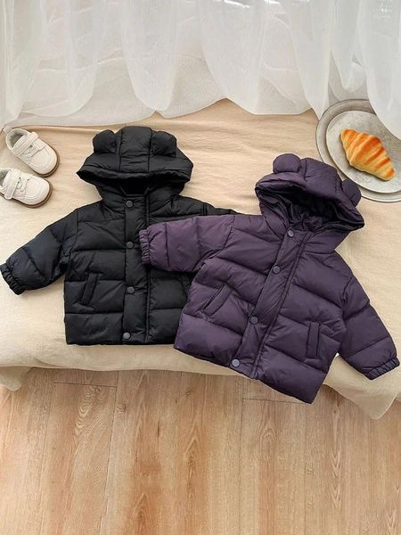 Casaco abaixado menino coreano meninas garotas brancas pato d'água a água quente jaqueta infantil moda moda com capuz de inverno de inverno comprimento roupas acolchoadas longas