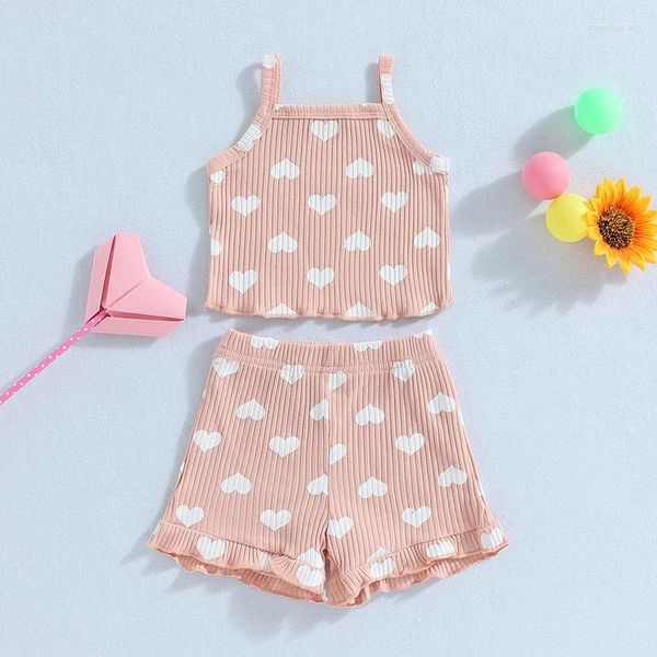 Set di abbigliamento nato bambino bambino abbigliamento a costine abiti estivi canotta senza maniche e pantaloncini da shorts