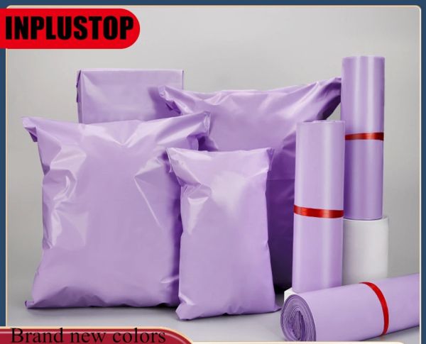 Umschläge 50pcs Neue Pinkpurple Courier Mailer -Taschen Polypaket Self -Eal -Mailing Express -Taschen -Hülle Verpackungstaschen für Versandtaschen