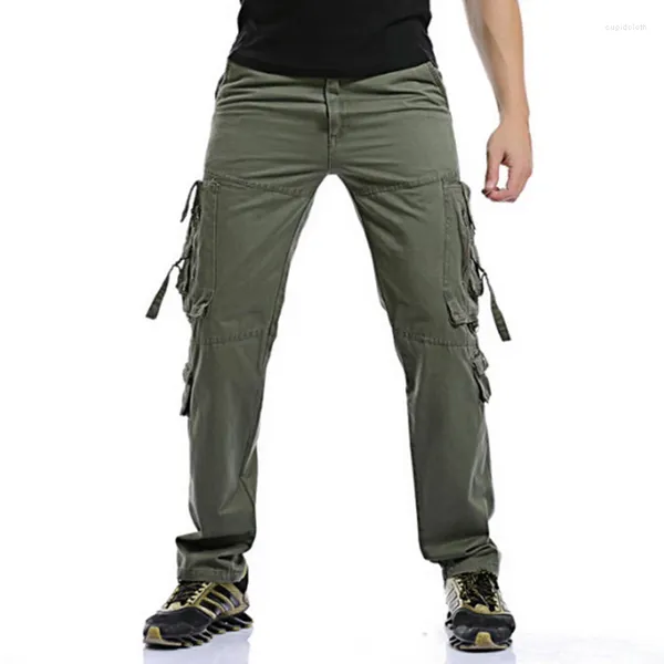 Calça masculina cargo de cargo de ferramentas casuais