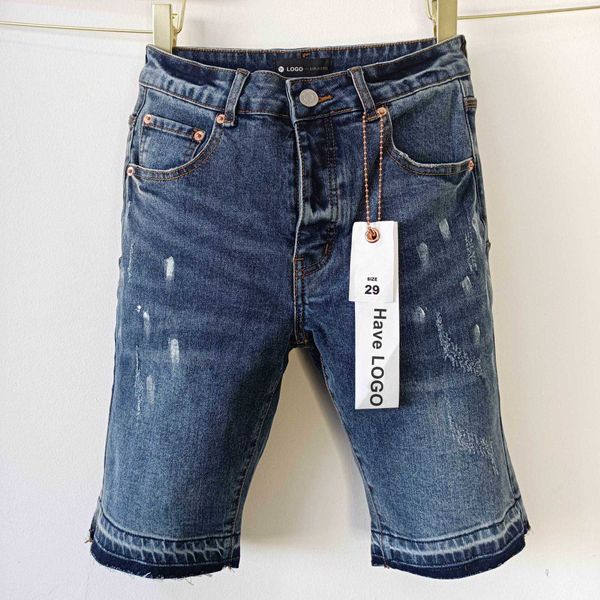 Mor marka erkekler Koreli büyük boy gevşek kırpılmış pantolon gündelik temel denim şort