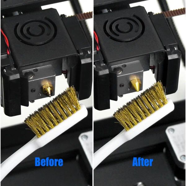 1/2/3pcs Ogello di spazzolino del filo di rame per accessori per stampanti 3D ENDER 3 CR10 MK8 E3D ExtrUder Cleaner Strumento Manico della spazzola in rame