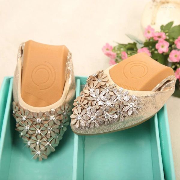 Casual Shoes 2024 Plus Size 34-43 Designerin Crystal Woman Flach elegant bequeme Lady Mode-Strass-Steinweiche T69