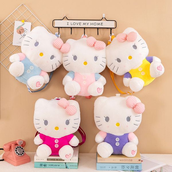 Fabrika Toptan Fiyat 9 Stil 32cm Kitty Cat Peluş Sırt Çantası Kuromi Animasyon Periferik Bebek Sırt Çantası Çocuk Hediyesi