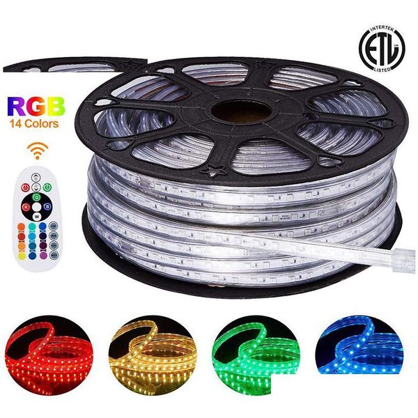 Strisce a LED 150 piedi 50m Strip Light Cutttable Lights SMD2835 5050 120leds/m 60led/m Flex Rope IP65 DECORAZIONE NEON RGB bianco caldo RGB Indoor DH1L4