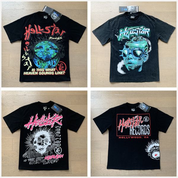 Grafische Tee Hellstar Shirt Hell Star Shirts Designer T -Shirts Männer T -Shirt Kleidung Hipster Vintage gewaschene Stoff Street Graffiti Schriftzug F.