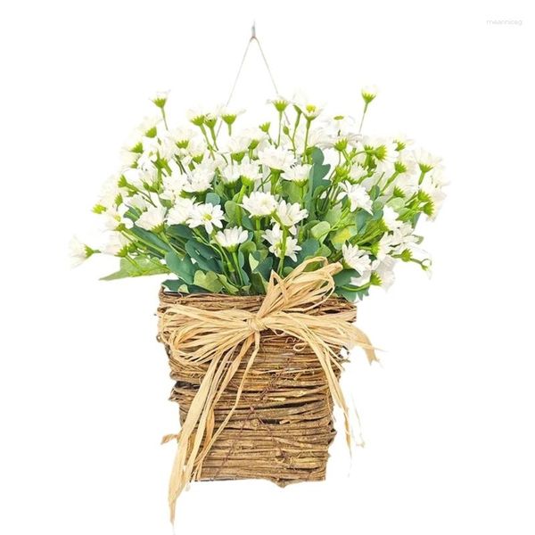 Dekorative Blumen elegante Wand hängende Kranzkranz gefälschter Korb Vielseitige Dekoration