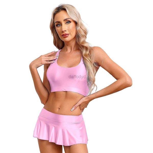 Vestidos urbanos sexy femininos com tanques de colheita sem mangas e sem mangas, colete de capa de minissaia esportiva esporte de cor de fitness de cor de fitness de piscina de piscina de festa de banho de gado