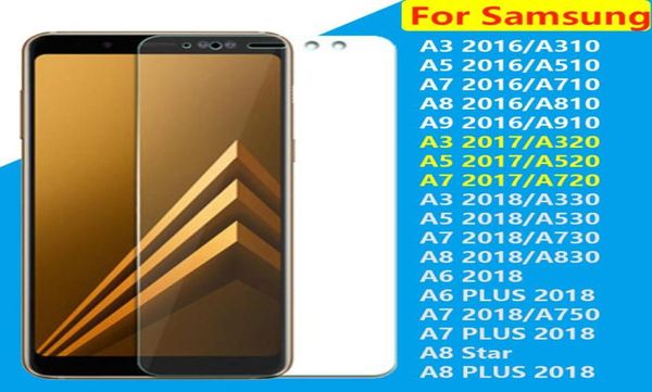 25d Protetor de tela de telefone de vidro temperado para Samsung Galaxy A3 A5 A6 A6plus A7 A8 A8PLUS A8 Estrela 2018 A7 A5 A3 2017 A3 A5 A7 A8 1676880