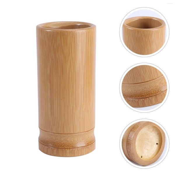 Porta a gabbia per bacchette di stoccaggio da cucina Forniture in bambù Lettering Contenitore semplice da posate