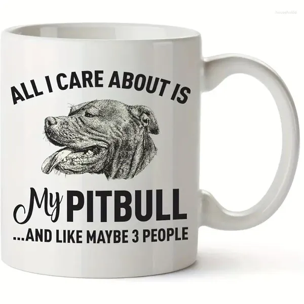 Кружки 11 унций Pet Dog Coffee Cup Cufe Я забочусь только о своей воде Pitbull Лето и зимнее снаряжение подарка на день рождения.