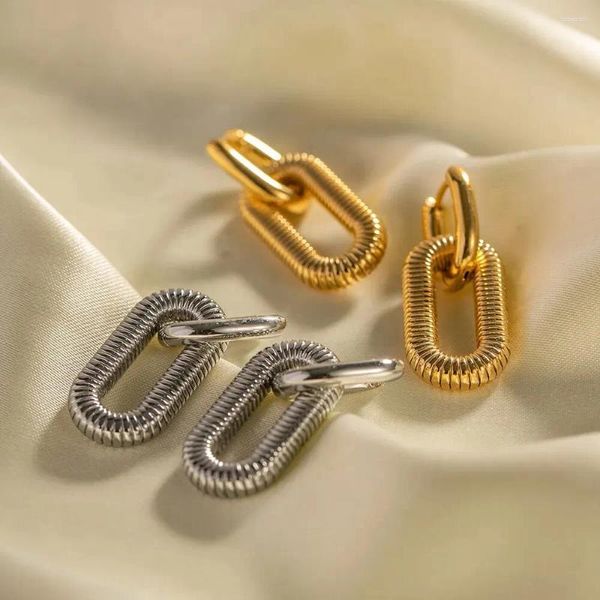 Orecchini pendenti placcati color oro a goccia grossa per le donne Regali di gioielli per feste personalizzati con orecchini a cerchio quadrato personalizzati