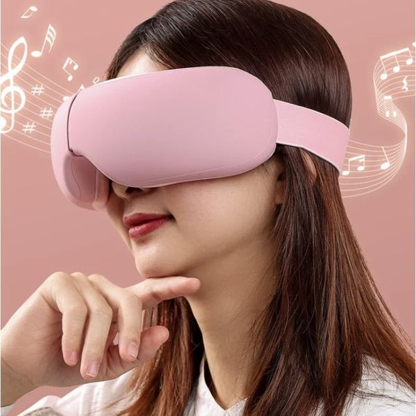 Wiederaufladbares Smart Eye Massager mit Gesichtsmassage Bluetooth Musik faltbarer Designluftdruck und Heizmassage für ultimative