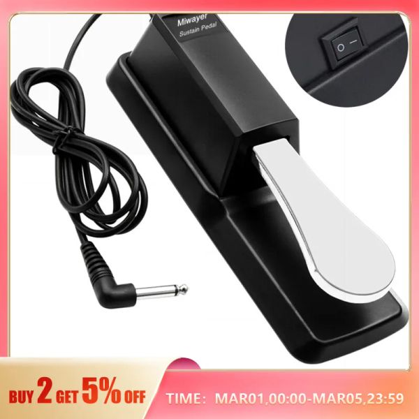 Miwayer Sustain Pedal con interruttore di polarità per Pianos Digital Pianos Pianos MIDI Pianos Electron Electric Piano