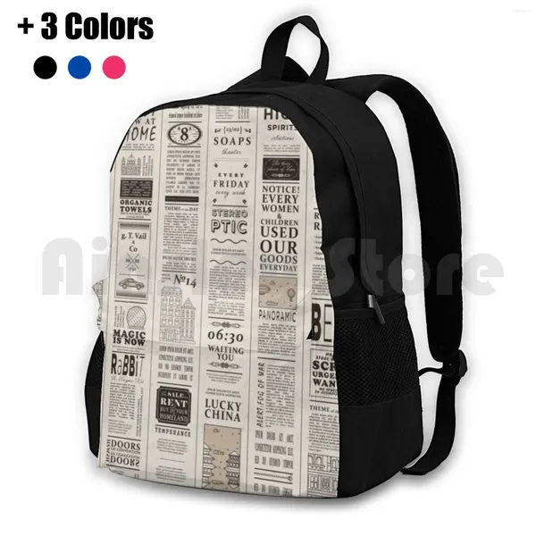 Backpack Spaper para caminhadas ao ar livre camping permeável jornalismo de viagem Cool S Vontade Writer York Good Good